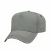 USA-made 5L Light Gray-Red Chino baseball cap, 3q view, manufactured in Newark NJ