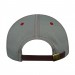 USA-made 5L Light Gray-Red Chino baseball cap, back view, manufactured in Newark NJ