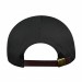 USA-made 5L Black-Red Chino baseball cap, back view, manufactured in Newark NJ