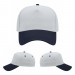 USA-made 5L White-Navy Chino baseball cap, virtual view, manufactured in Newark NJ