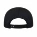 USA-made 5L Red-Black Chino baseball cap, back view, manufactured in Newark NJ