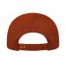 USA-made 5L Black-Orange Chino baseball cap, back view, manufactured in Newark NJ