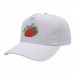 USA-made 5S White Chino baseball cap, decorated view, manufactured in Newark NJ
