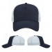 USA-made 5L Navy-White Chino baseball cap, virtual view, manufactured in Newark NJ