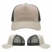 USA-made 5S Putty-Black Chino baseball cap, virtual view, manufactured in Newark NJ