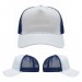 USA-made 5S White-Navy Polycotton Twill baseball cap, virtual view, manufactured in Newark NJ