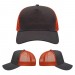 USA-made 5S Dark Gray-Orange Polycotton Twill baseball cap, virtual view, manufactured in Newark NJ