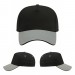 USA-made 5L Black-Light Gray Polycotton Twill baseball cap, virtual view, manufactured in Newark NJ