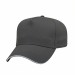 USA-made 5L Dark Gray-White Polycotton Twill baseball cap, 3q view, manufactured in Newark NJ