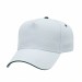 USA-made 5L White-Hunter Green Polycotton Twill baseball cap, 3q view, manufactured in Newark NJ