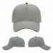 USA-made 5L Light Gray-Red Polycotton Twill baseball cap, virtual view, manufactured in Newark NJ