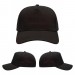 USA-made 5S Black Polycotton Twill baseball cap, virtual view, manufactured in Newark NJ