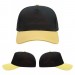 USA-made 5S Black-Safety Green Polycotton Twill baseball cap, virtual view, manufactured in Newark NJ