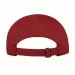 USA-made 5L Light Gray-Red Domestic Twill baseball cap, back view, manufactured in Newark NJ