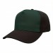 USA-made 5S Hunter Green-Black Domestic Twill baseball cap, 3q view, manufactured in Newark NJ