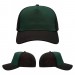USA-made 5S Hunter Green-Black Domestic Twill baseball cap, virtual view, manufactured in Newark NJ
