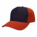 USA-made 5S Navy-Orange Domestic Twill baseball cap, 3q view, manufactured in Newark NJ