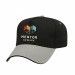 USA-made 5L Black-Light Gray Organic Twill baseball cap, decorated view, manufactured in Newark NJ