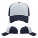 USA-made 5L White-Navy Organic Twill baseball cap, virtual view, manufactured in Newark NJ