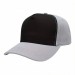 USA-made 5S Black-White Organic Twill baseball cap, 3q view, manufactured in Newark NJ