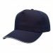 USA-made 5S Navy-White Organic Twill baseball cap, 3q view, manufactured in Newark NJ