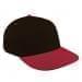 Black Low Crown 5 Panel-Red Visor, Eyelets