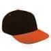Black Low Crown 5 Panel-Orange Visor, Eyelets