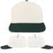 USA Made White-Hunter Green Low Crown 5 Panel Cap