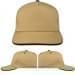 USA Made Khaki-Black Low Crown 5 Panel Cap