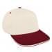 White Low Crown 5 Panel-Red Visor, Eyelets