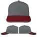 USA Made Light Gray-Red Low Crown 5 Panel Cap