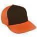 Black Low Crown 5 Panel-Orange Back Half, Visor