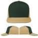 USA Made Hunter Green-Khaki Low Crown 5 Panel Cap