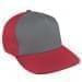 Light Gray Low Crown 5 Panel-Red Back Half, Visor