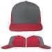 USA Made Light Gray-Red Low Crown 5 Panel Cap