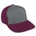 Light Gray Low Crown 5 Panel-Burgundy Back Half, Visor