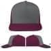 USA Made Light Gray-Burgundy Low Crown 5 Panel Cap