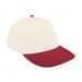 White Low Crown 5 Panel-Red Button, Visor