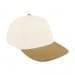 White Low Crown 5 Panel-Khaki Button, Visor