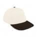 White Low Crown 5 Panel-Black Button, Visor