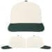USA Made White-Hunter Green Low Crown 5 Panel Cap