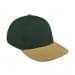 Hunter Green Low Crown 5 Panel-Khaki Button, Visor