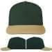 USA Made Hunter Green-Khaki Low Crown 5 Panel Cap