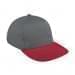 Light Gray Low Crown 5 Panel-Red Button, Visor
