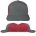 USA Made Light Gray-Red Low Crown 5 Panel Cap