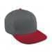 Light Gray High Crown Trucker-Red Visor, Eyelets