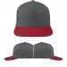 USA Made Light Gray-Red High Crown Trucker Cap