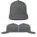 USA Made Light Gray-Burgundy High Crown Trucker Cap