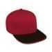 Red High Crown Trucker-Black Visor, Eyelets