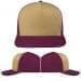 USA Made Khaki-Burgundy High Crown Trucker Cap